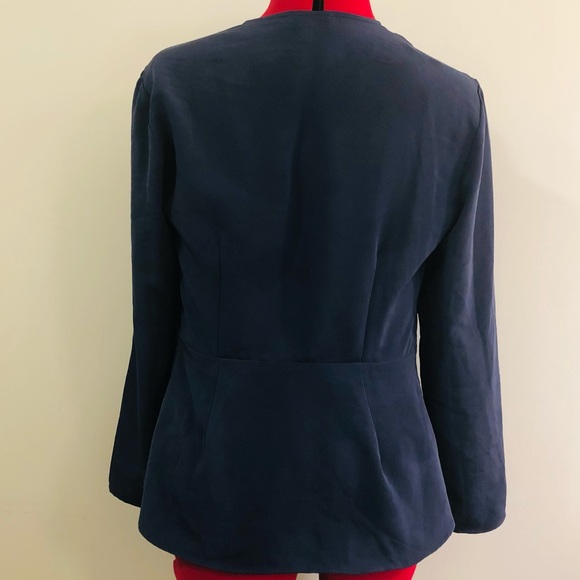 2/$30 HALSTON Long Sleeve Faux Wrap Peplum Top - Picture 2 of 6